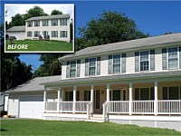 <b>We added a new beautiful front porch to this home. It includes the low maintenance white vinyl columns and white vinyl railing as well as new steps.</b>